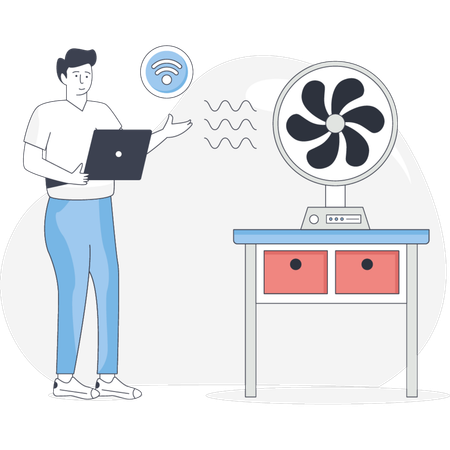 Fã de Wifi Masculino Apresentando  Ilustração