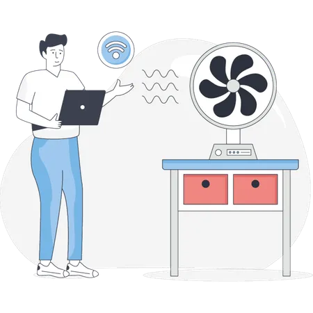 Fã de Wifi Masculino Apresentando  Ilustração