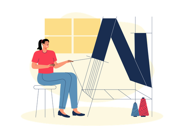 Fabric manufacturing  Illustration