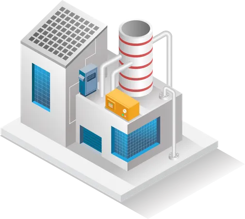 Fábrica com chaminé  Illustration