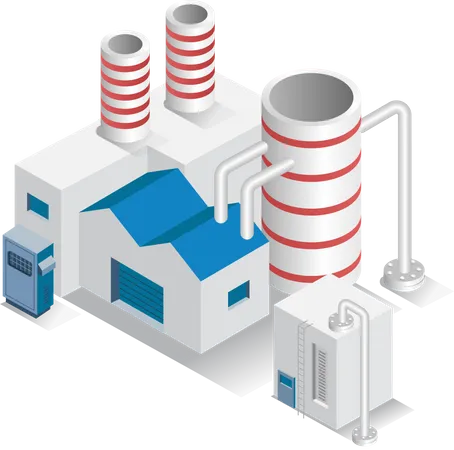 Fábrica com chaminé  Illustration