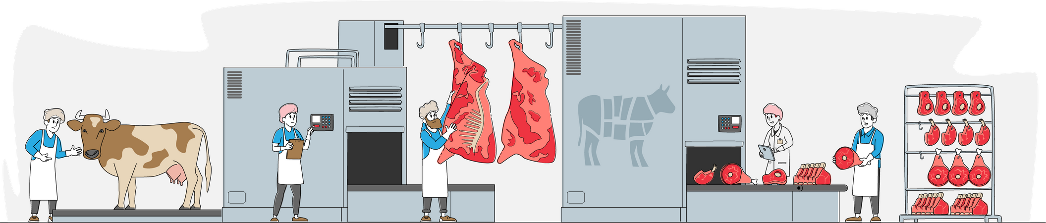 Fábrica de carne  Ilustración