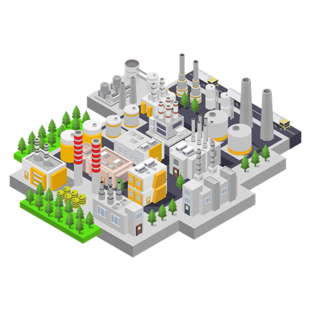 Fábrica de produção de óleo  Illustration
