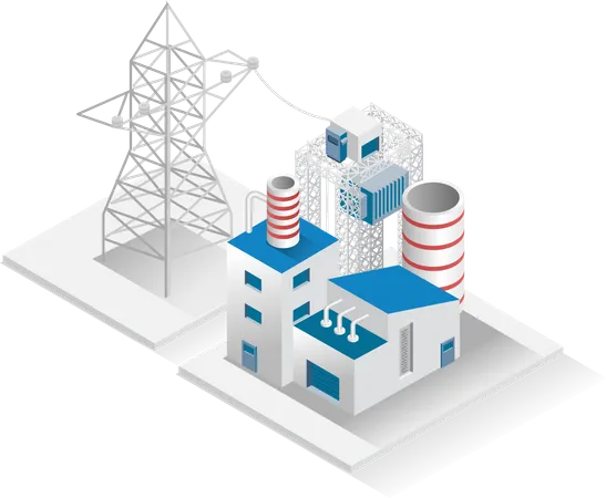 Energía eléctrica de fábrica.  Ilustración