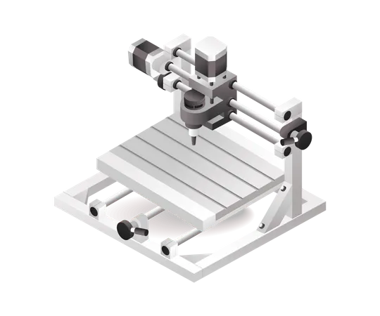 Tecnología de máquina herramienta perforadora de torno cnc industrial de fábrica con inteligencia artificial  Ilustración
