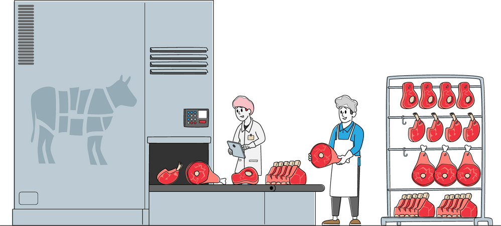 Fabricação de carne  Ilustração