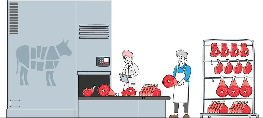 Fabricação de carne  Ilustração