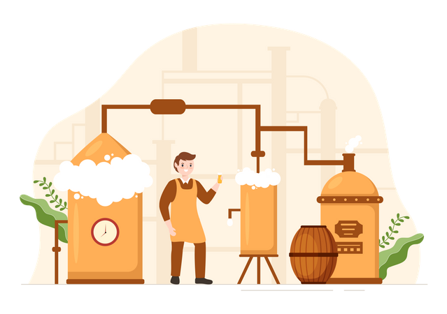 Fabricação de cerveja  Ilustração