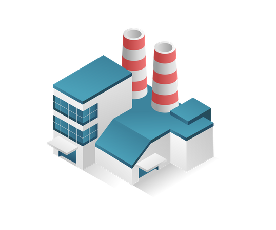 Fabrik mit Schornstein  Illustration