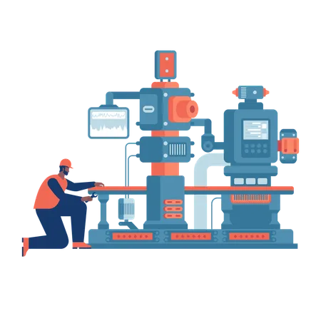 Fabrikarbeiter arbeitet in der Industrie  Illustration