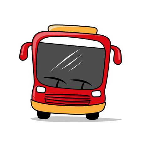 Face avant du bus Red Transportation  Illustration