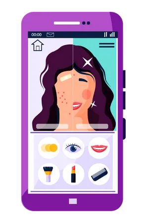 Face beauty enhancer app Illustration
