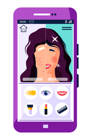 Face beauty enhancer app  Illustration