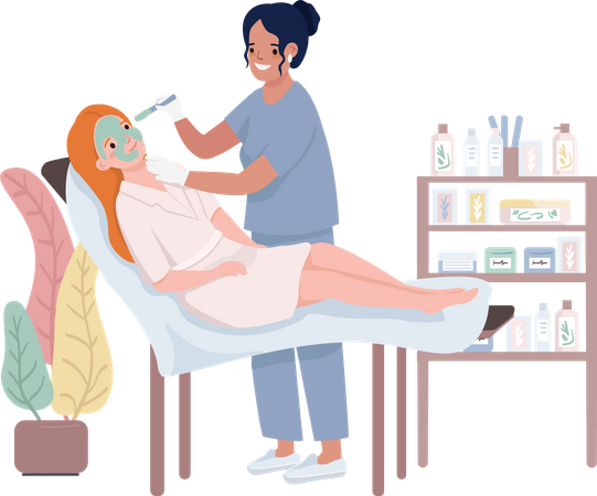 Face care procedure  Illustration