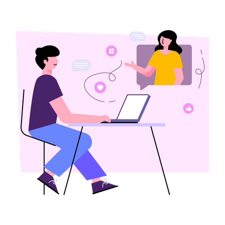 Face Chatting  Illustration