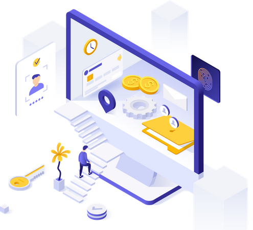 Face detection security  Illustration