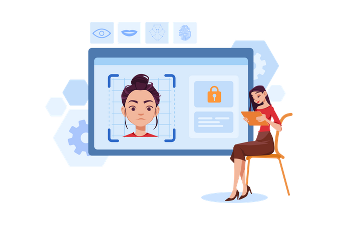 Face id protection  Illustration