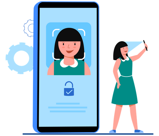 Face Id Security  Illustration