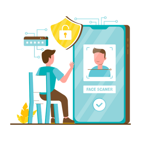 Face Id Security  Illustration