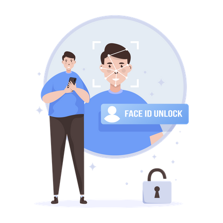 Face ID to unlock screen  Illustration