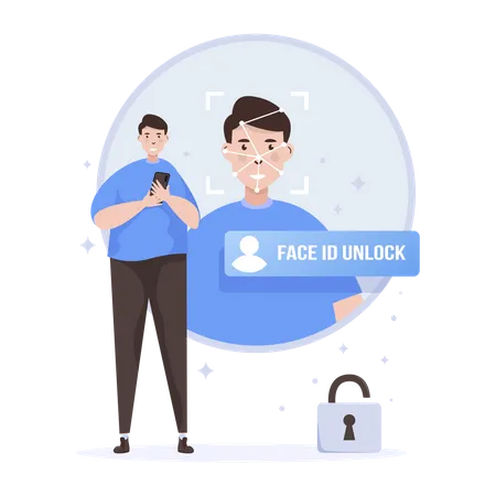 Face ID to unlock screen  Illustration