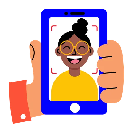 Face recognition done by AI  Illustration