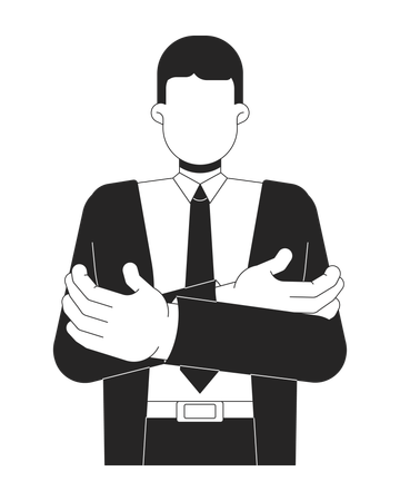 Faceless blonde businessman with arms crossed  Illustration