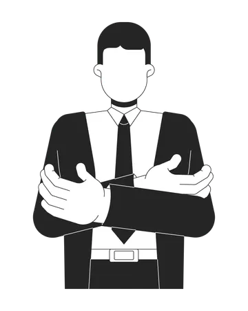Faceless blonde businessman with arms crossed  Illustration