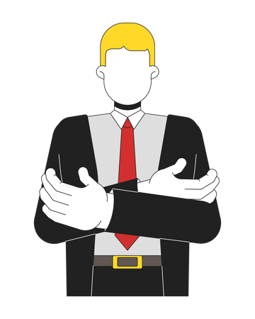 Faceless blonde businessman with arms crossed  Illustration