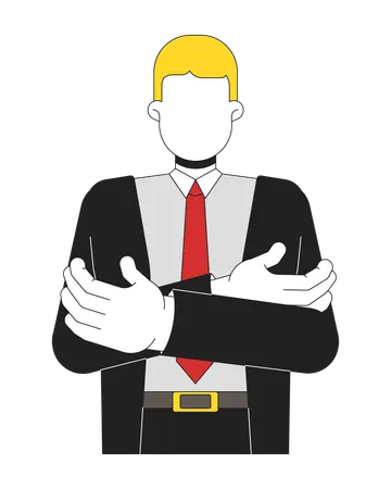 Faceless blonde businessman with arms crossed  Illustration