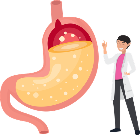 Fachärzte erklären Sodbrennen und Gastritis  Illustration