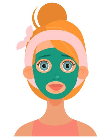 Facial mask for a clean healthy skin Illustration
