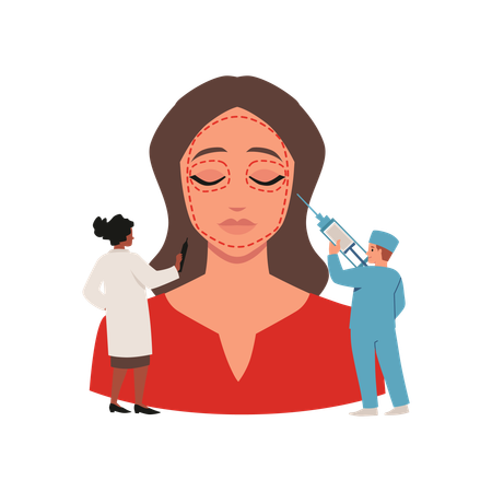 Facial plastic surgery  Illustration