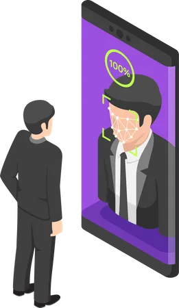 Facial recognition system  Illustration