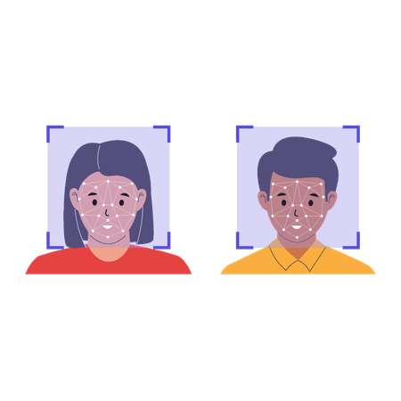 Facial Recognition Technology  Illustration