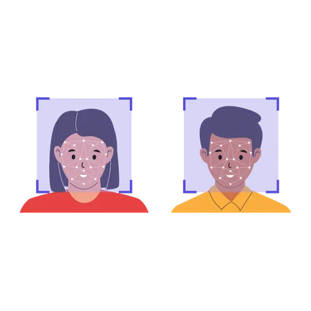 Facial Recognition Technology  Illustration