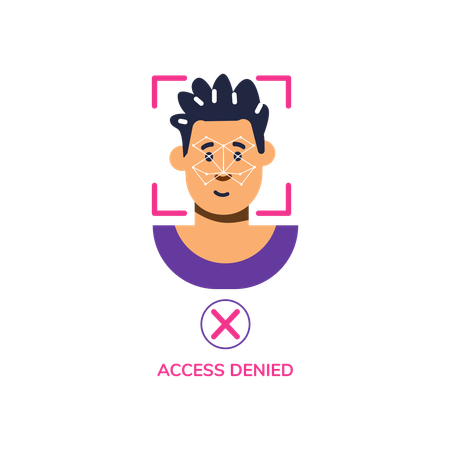 Facial scanner with man  Illustration
