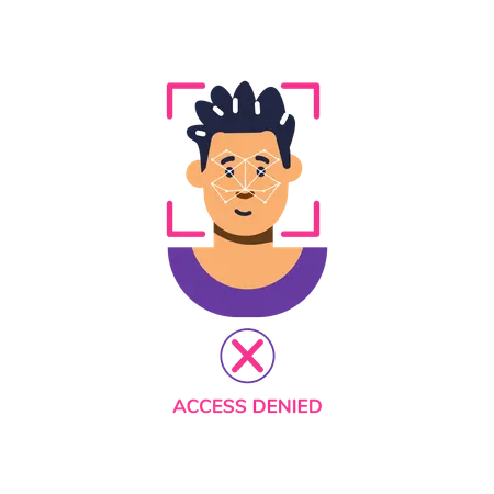 Facial scanner with man  Illustration