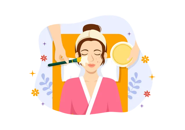 Facial Skin Treatment  Illustration