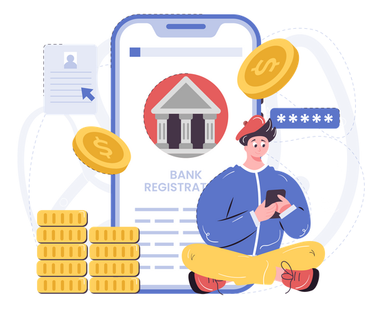 Fácil apertura de cuenta en Neo Banking  Ilustración