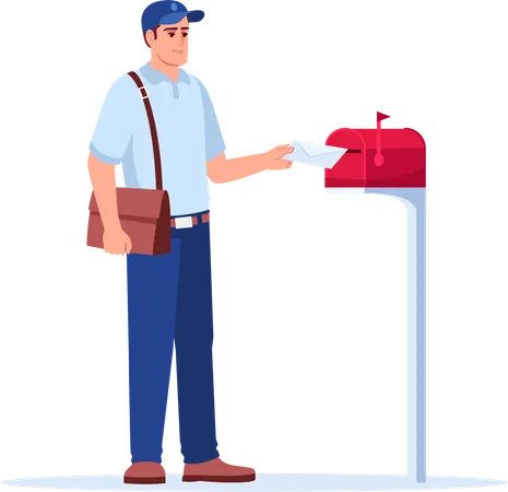 Facteur livrant le courrier  Illustration