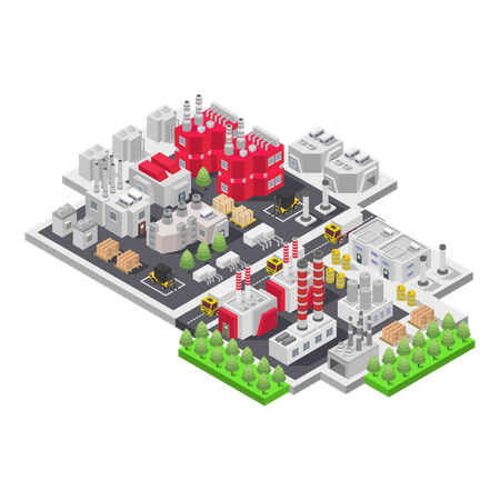 Factory and machinery  Illustration