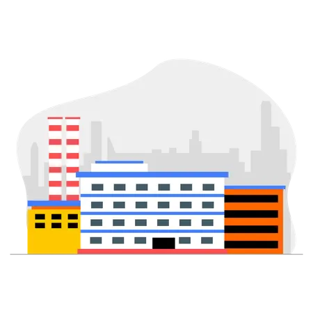 Factory building  イラスト