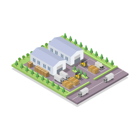 Factory Building  Illustration