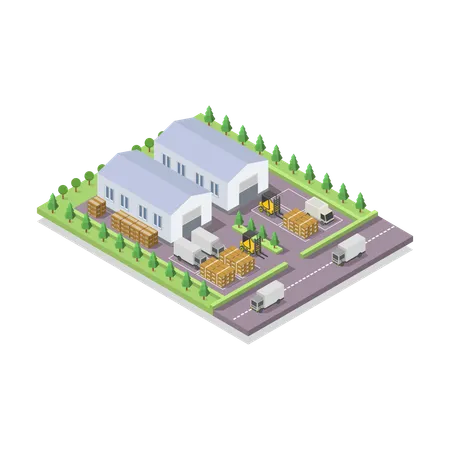 Factory Building  Illustration