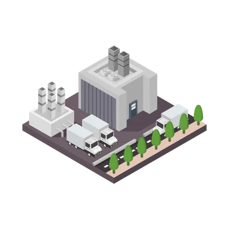 Factory Building  Illustration