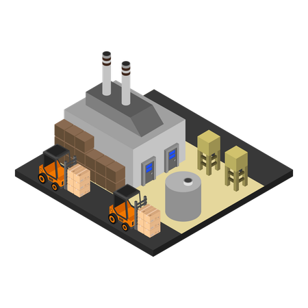 Factory Building  Illustration
