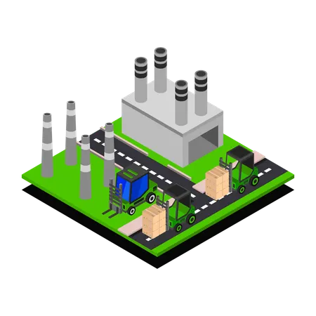 Factory Building  Illustration