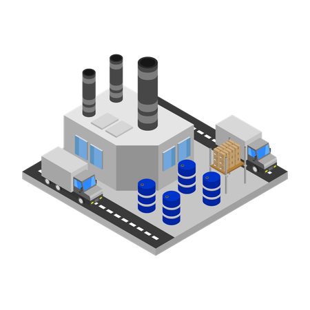 Factory Building  Illustration