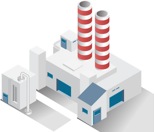 Factory building with chimney  Illustration